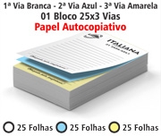 BLOCOS E TALÕES 25 FOLHAS AUTOCOPIATIVO 56G - 3 VIAS