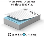 BLOCOS E TALÕES 25 FOLHAS APERGAMINHADO 75G - 2 VIAS