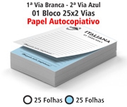 BLOCOS E TALÕES 25 FOLHAS AUTOCOPIATIVO 56G 2 VIAS