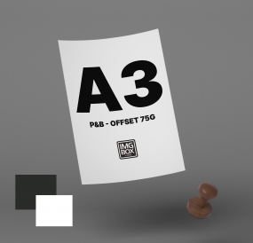 IMPRESSÃO A3 PRETO E BRANCO OFFSET 75G