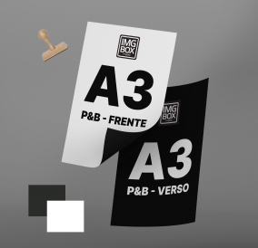 IMPRESSÃO A3 PRETO E BRANCO OFFSET 75G - FRENTE E VERSO