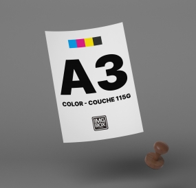 IMPRESSÃO A3 COLOR PAPEL COUCHE 115G