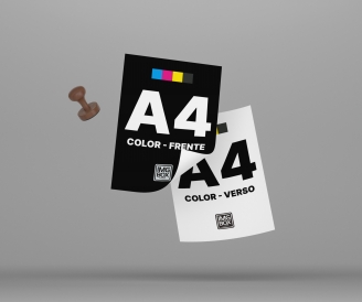 IMPRESSÃO A4 COLOR PAPEL COUCHE 115G - FRENTE E VERSO