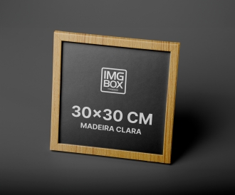QUADRO 30X30 COM MOLDURA MADEIRA CLARA