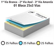 BLOCOS E TALÕES 25 FOLHAS APERGAMINHADO 75G - 3 VIAS