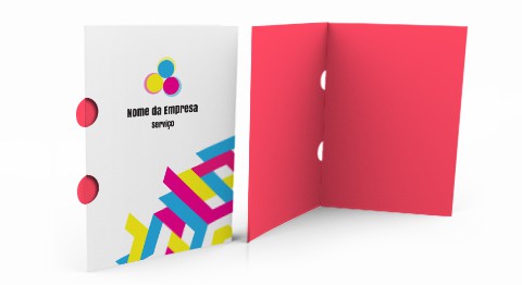 Pastas Couchê 300g com orelha e BOPP brilho ou fosco