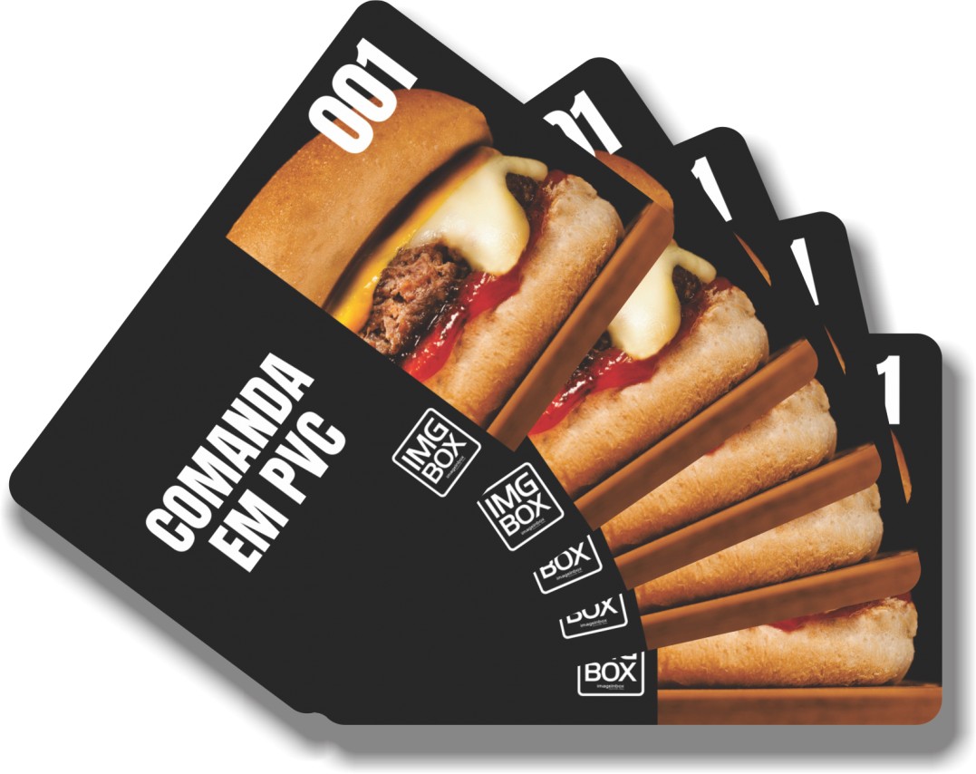 Comanda para controle de consumo em PVC 86x54mm