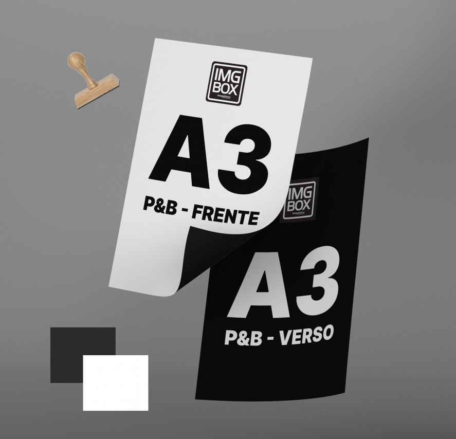 IMPRESSÃO A3 PRETO E BRANCO OFFSET 75G - FRENTE E VERSO