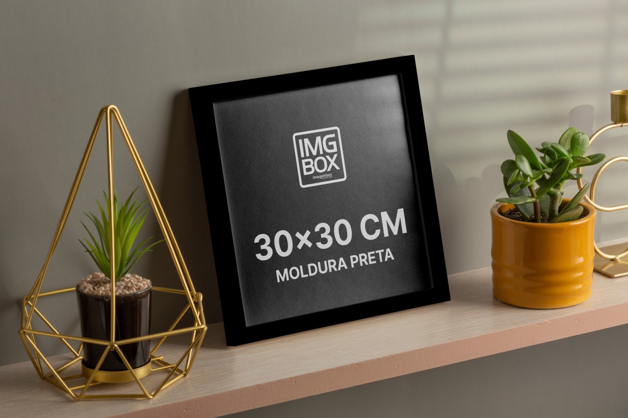QUADRO 30X30 COM MOLDURA PRETA