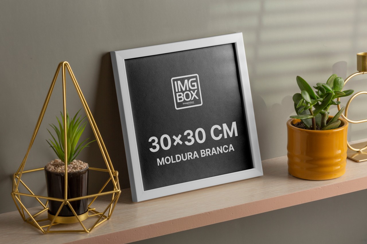 QUADRO 30X30 COM MOLDURA BRANCA