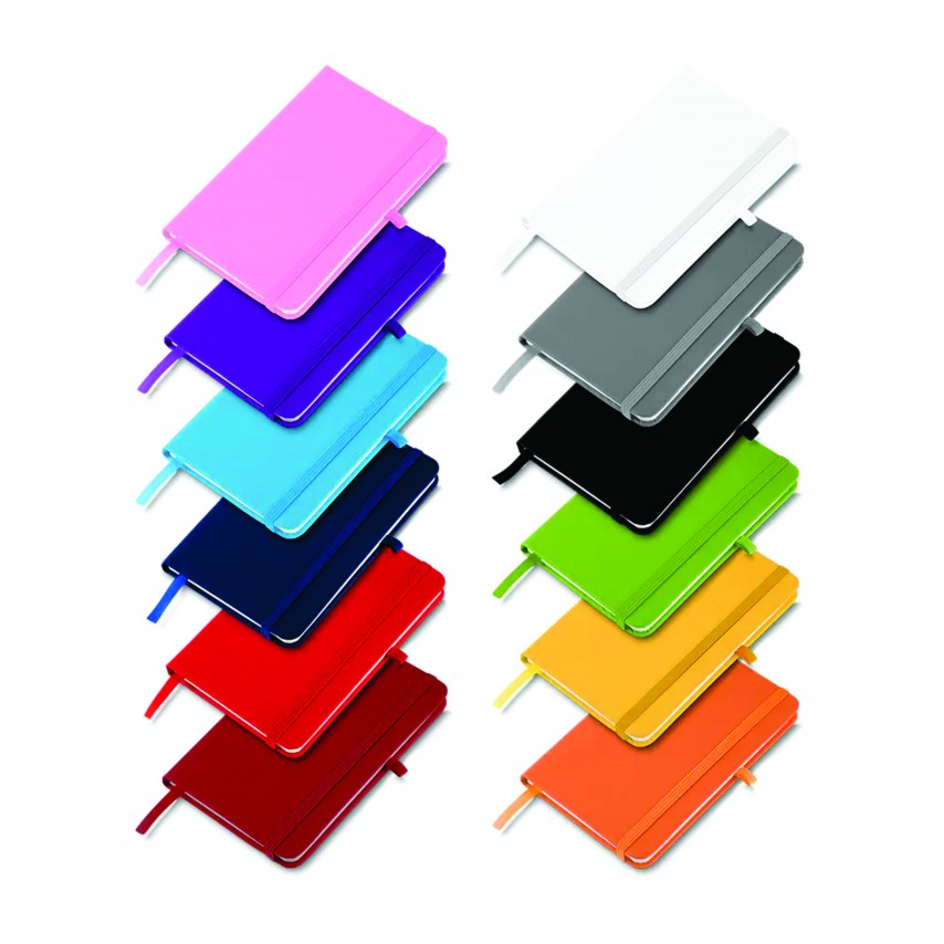 MOLESQUINE EM CAPA DURA COM CORES PADRÃO PERSONALIZADO COLORIDO  6X6CM
