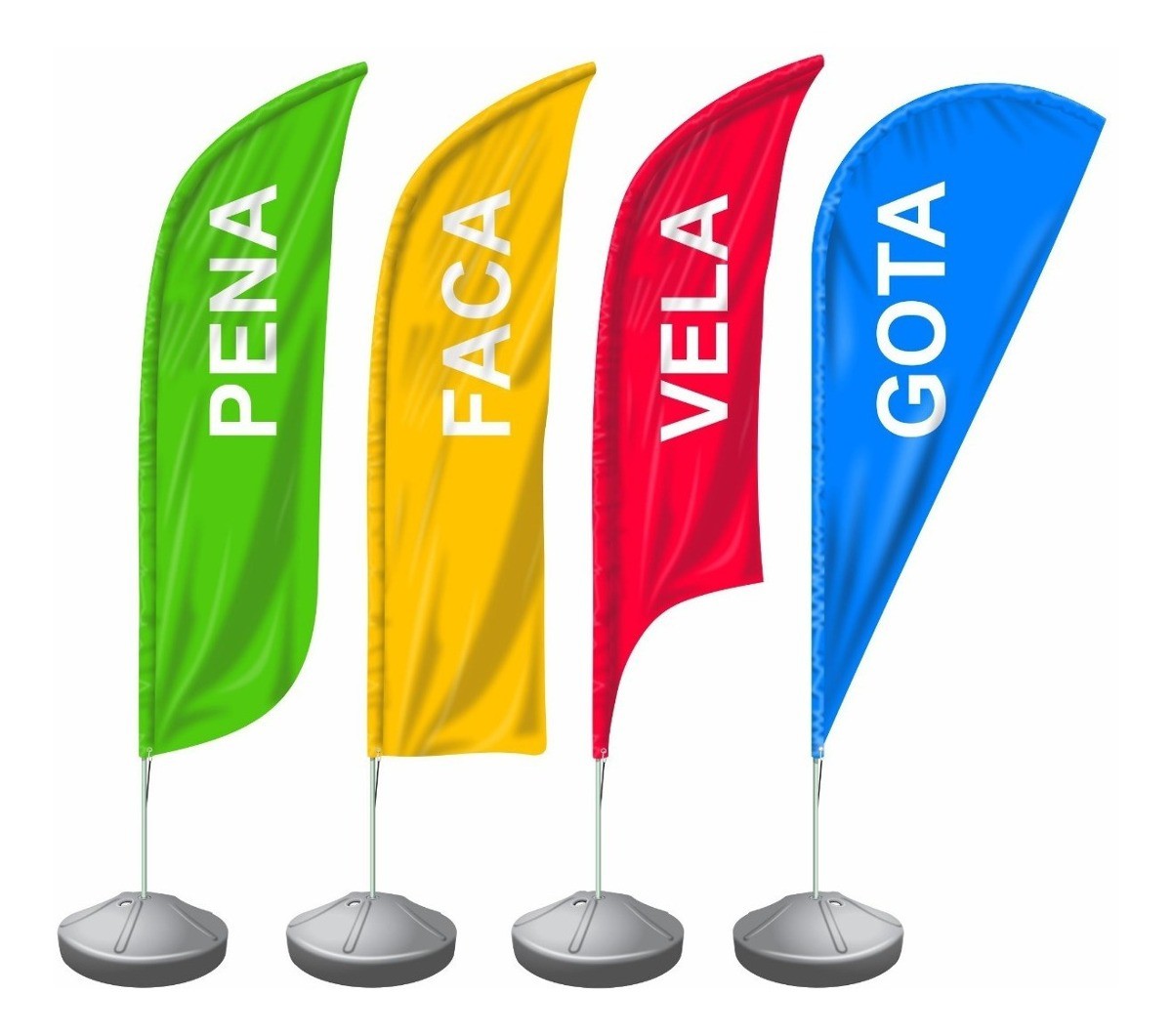WIND BANNER KIT COMPLETO BANDEIRA E BASE  MODELO: FACA